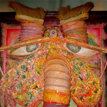 Sculpture titled "AUX LAMPIONNARDS (d…" by Gerrit Gerard Visser, Original Artwork, Mixed Media