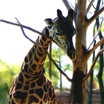 Malarstwo zatytułowany „giraffe” autorstwa Karen Sheltrown, Oryginalna praca, Olej