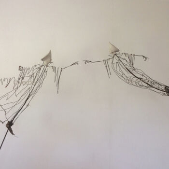 Sculpture titled "sculpture - sacré…" by Jean-Yves Verne, Original Artwork, Wire