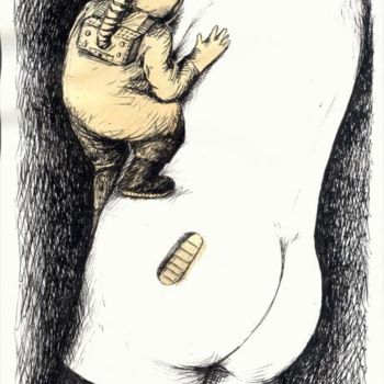 Dessin intitulée "Un Grand Pas Pour L…" par Patrick Jannin, Œuvre d'art originale, Autre