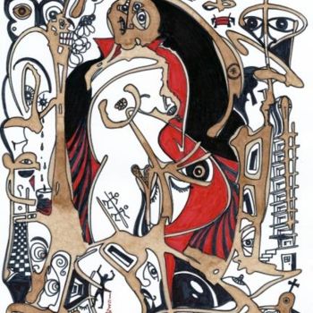 Pintura intitulada "vampiros" por Mário Fresco, Obras de arte originais, Arquitetura
