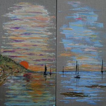 Painting titled "duo" by Dominique Thivollier, Original Artwork