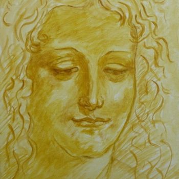 Peinture intitulée "Tête de femme d'apr…" par Mog, Œuvre d'art originale, Huile