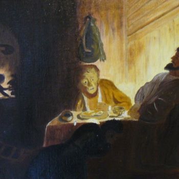 Peinture intitulée "Les pélerins d'Emma…" par Mog, Œuvre d'art originale, Autre