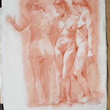 Drawing titled "1986 CENDRA  TROIS…" by Michel Moskovtchenko, Original Artwork, Conté