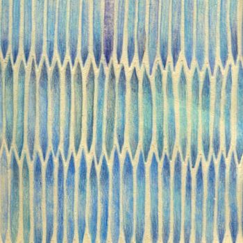 Painting titled "gotico blu particol…" by Silvia Benfenati, Original Artwork