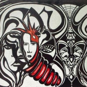Painting titled "DIAMANTE" by Michele Tortorelli, Original Artwork, Marker