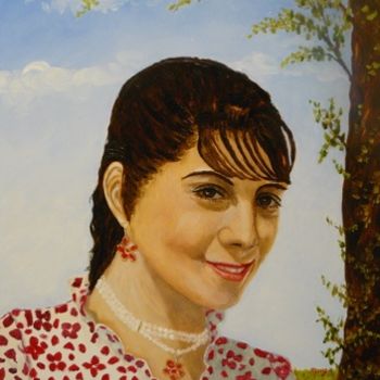 Peinture intitulée "Aurélie B." par Mog, Œuvre d'art originale, Huile