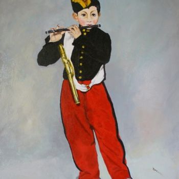Peinture intitulée "Le Fifre d'après Ed…" par Mog, Œuvre d'art originale, Huile