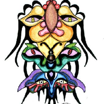 Painting titled "METAMORFOSI" by Michele Tortorelli, Original Artwork, Conté