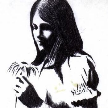 Dessin intitulée "la marguerite" par Abderrahmane Abdelrafie Matallah, Œuvre d'art originale