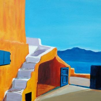 Malerei mit dem Titel "VILLAGE DE CRETE" von Dominique Thivollier, Original-Kunstwerk