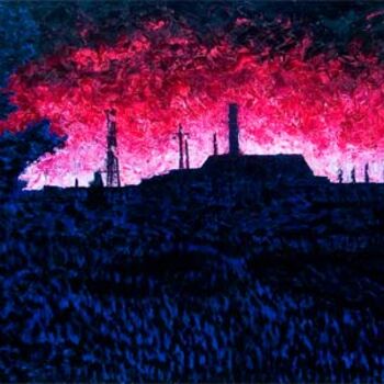 Painting titled "Chernobyl Landscape" by Zachary Peirce, Original Artwork, Oil