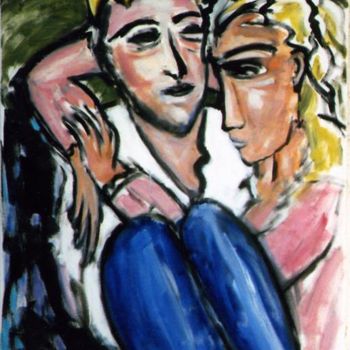 Painting titled "Young Lovers" by Bradley Owen, Original Artwork, Oil