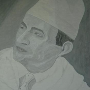 Painting titled "Mohamed V" by Mohamed Abdaimi, Original Artwork, Oil