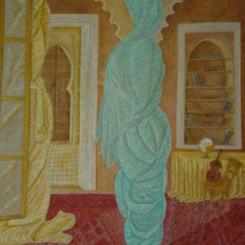 Painting titled "La prière arabe" by Mohamed Abdaimi, Original Artwork, Oil