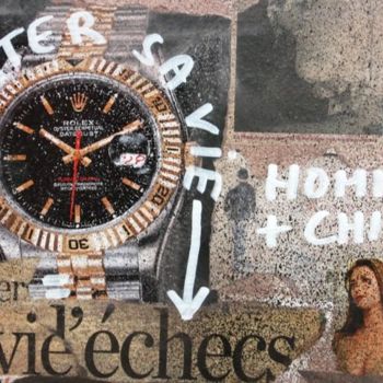 Painting titled "Collage Détail" by Toytoy, Original Artwork