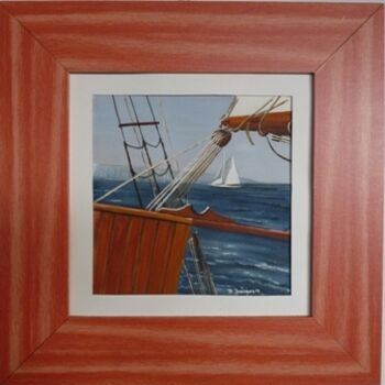 Peinture intitulée "Au large de Fécamp" par Desnoyers, Œuvre d'art originale, Autre
