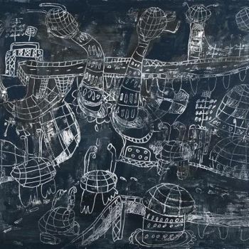 Painting titled "base" by Tuul, Original Artwork