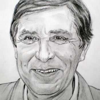 Malerei mit dem Titel "Jean-Pierre FOUCAULT" von Catherine Wernette, Original-Kunstwerk
