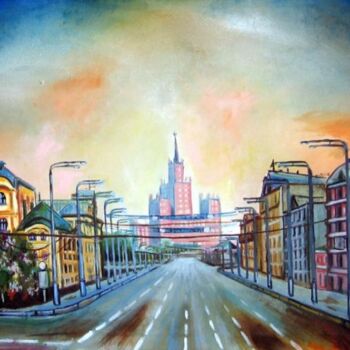 Pittura intitolato "Lubyanka moscow" da Nina Silaeva, Opera d'arte originale, Olio
