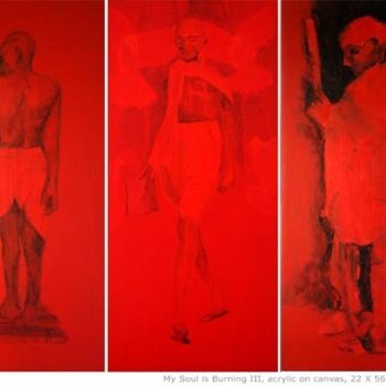 Ζωγραφική με τίτλο "my soul is burning…" από Raj Kumar Mazinder, Αυθεντικά έργα τέχνης