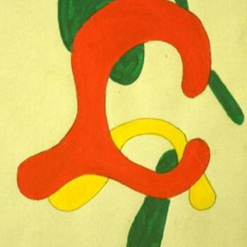 Pittura intitolato ""CURLING RED"" da Elaine Beverley Tyrrell, Opera d'arte originale