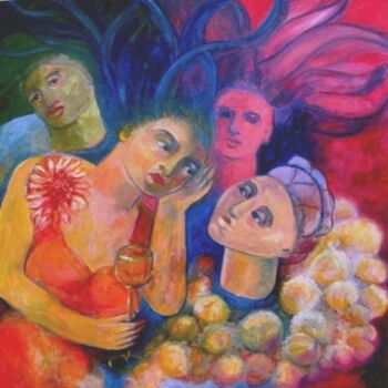 Schilderij getiteld "Carnaval 2" door Maria Lucia Pacheco, Origineel Kunstwerk, Olie