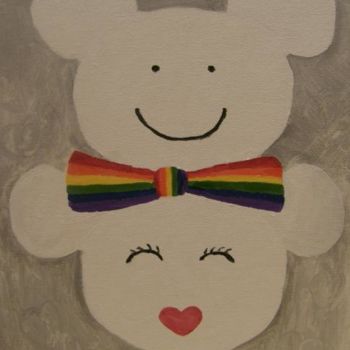 Painting titled "Sharing the Rainbow" by Kai-Yu Sun, Original Artwork, Oil