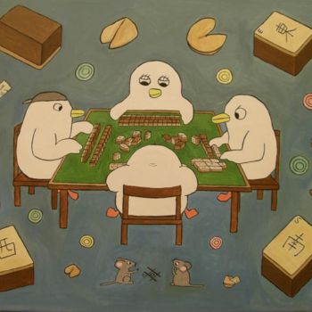 Painting titled "Majiang" by Kai-Yu Sun, Original Artwork