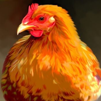 Malarstwo zatytułowany „rhode island red hen” autorstwa Karen Sheltrown, Oryginalna praca