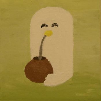 Painting titled "Drinking Mate (2)" by Kai-Yu Sun, Original Artwork, Oil