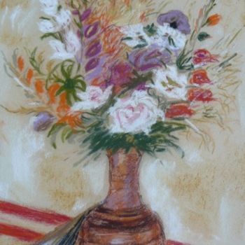 Peinture intitulée "Le bouquet" par Mog, Œuvre d'art originale, Pastel