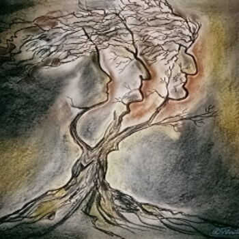 Malerei mit dem Titel "Zeit - times goes b…" von Roswitha Förster, Original-Kunstwerk