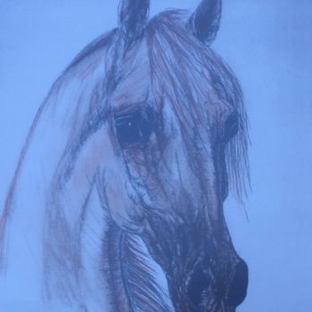 Malerei mit dem Titel "Vollblutaraber - pu…" von Roswitha Förster, Original-Kunstwerk