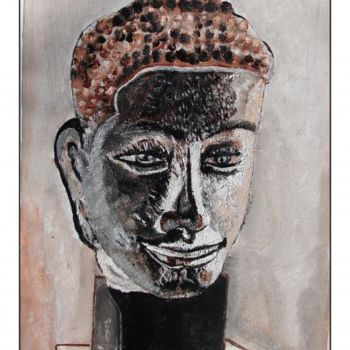 제목이 "head of buddha 1"인 미술작품 Anandswaroop Manchiraju로, 원작, 아크릴