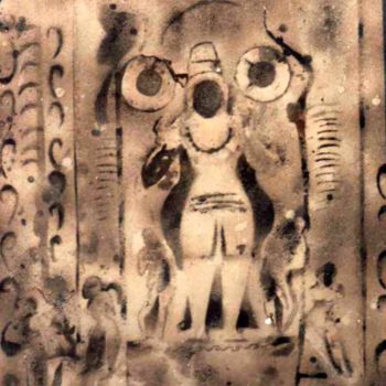 Painting titled "diety" by Anandswaroop Manchiraju, Original Artwork, Spray paint