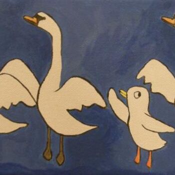 Painting titled "Swan Lake" by Kai-Yu Sun, Original Artwork, Other