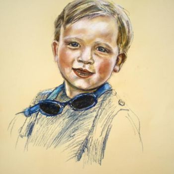 Drawing titled "Garçon" by Nathalia Chipilova, Original Artwork, Pastel