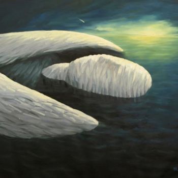 Painting titled "《天使系列-流星》油画 约190cm.…" by Meng Zhang, Original Artwork, Oil