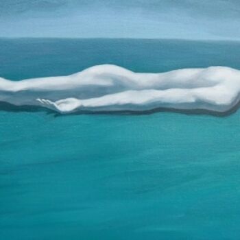Painting titled "《寒玉床》油画 约38cm.82cm…" by Meng Zhang, Original Artwork, Oil