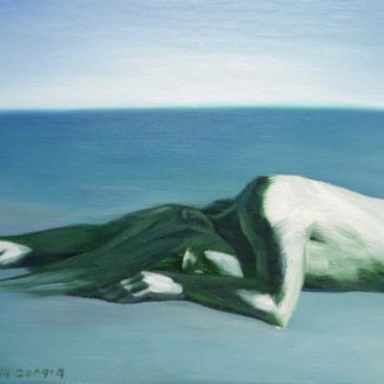 Painting titled "《无题》-油画 约60cm.90cm…" by Meng Zhang, Original Artwork, Oil