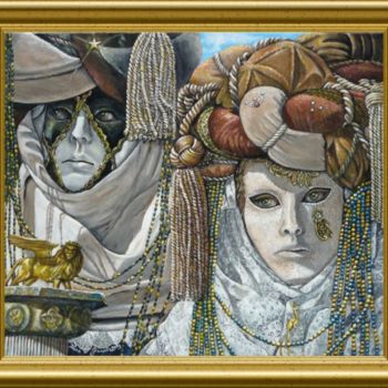 Peinture intitulée "Carnaval en couple" par Térégia, Œuvre d'art originale