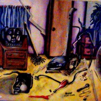 Painting titled "consumed by mans in…" by Helene, Original Artwork, Acrylic