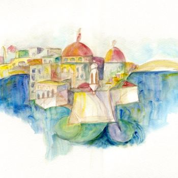 Ζωγραφική με τίτλο "Fort St. Angelo Mal…" από Mikemonte, Αυθεντικά έργα τέχνης