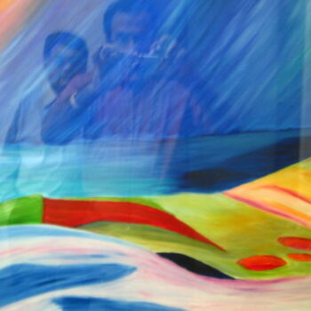 Digital Arts με τίτλο "Monsoon on Beach" από Sesha, Αυθεντικά έργα τέχνης, Λάδι