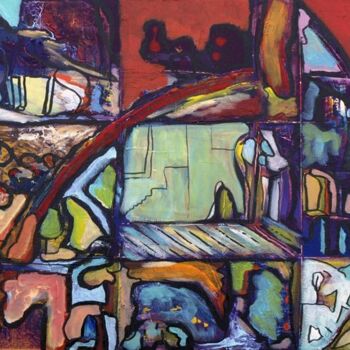Painting titled "Pas d'école aujourd…" by Philippe Abril, Original Artwork, Oil