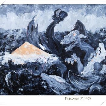 Painting titled "Dragones" by Mykola Borysov Kraev, Original Artwork