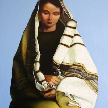 Painting titled "Madonna" by Ghenadie Sontu, Original Artwork, Oil