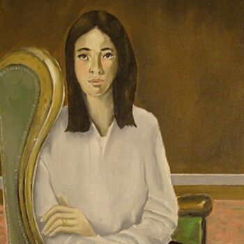 Painting titled "Girl in Chair" by Reginald Gray, Original Artwork